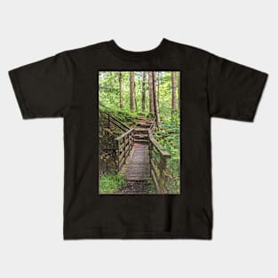 A Woodland Footbridge Kids T-Shirt